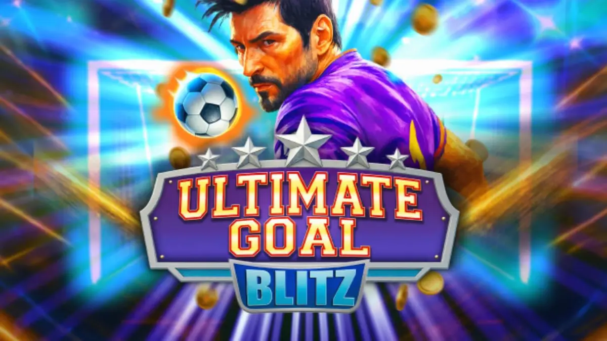 Tampilan visual stadion sepak bola dalam permainan slot Ultimate Goal Blitz