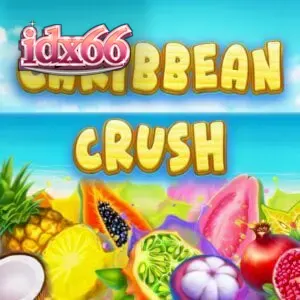 Tampilan visual slot Caribbean Crush dengan tema tropis dan mekanisme Cascade+