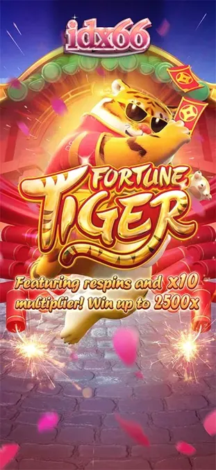 Tampilan visual slot Fortune Tiger dengan tema harimau emas dan ornamen oriental